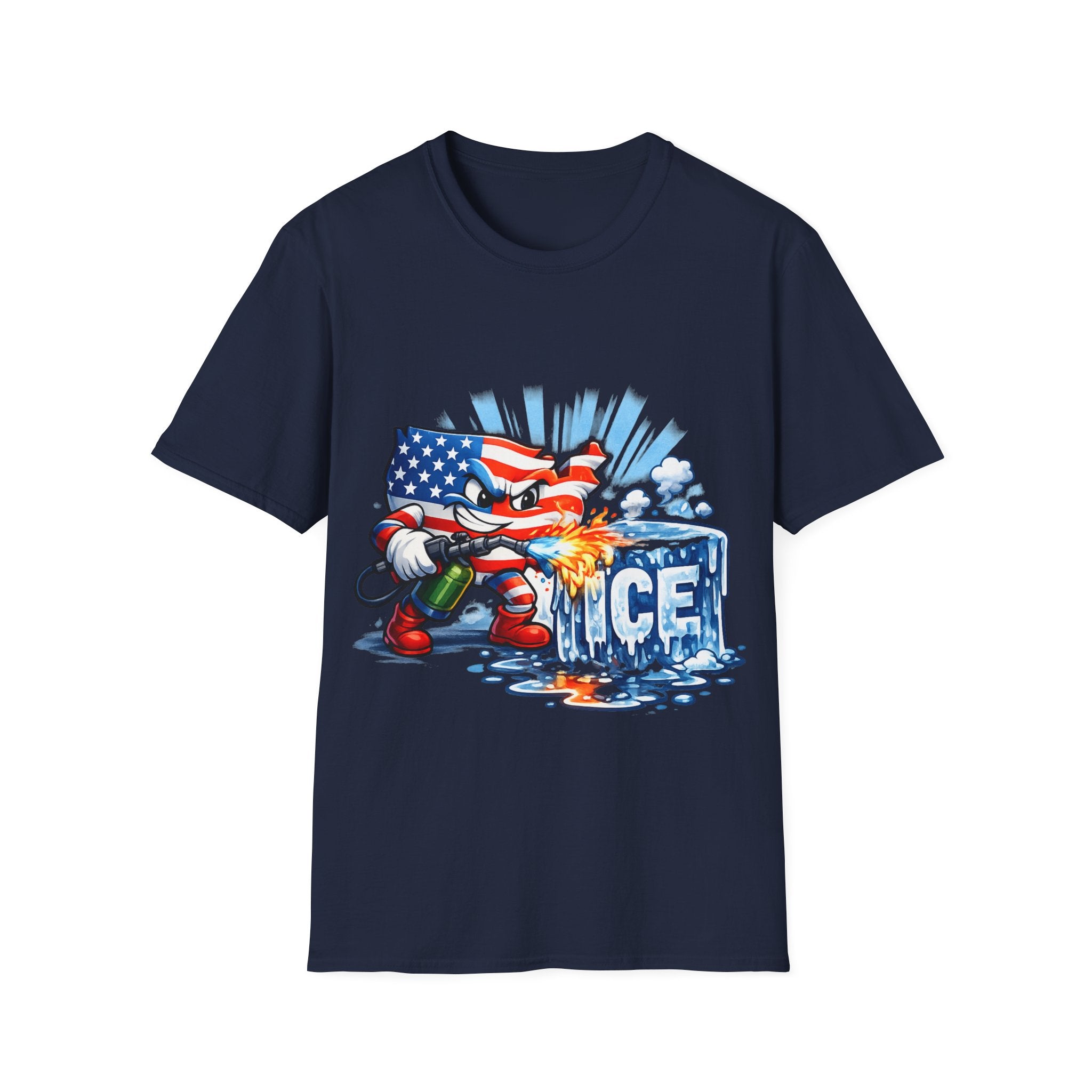 Patriotic Firefighter ICE Protest T-Shirt