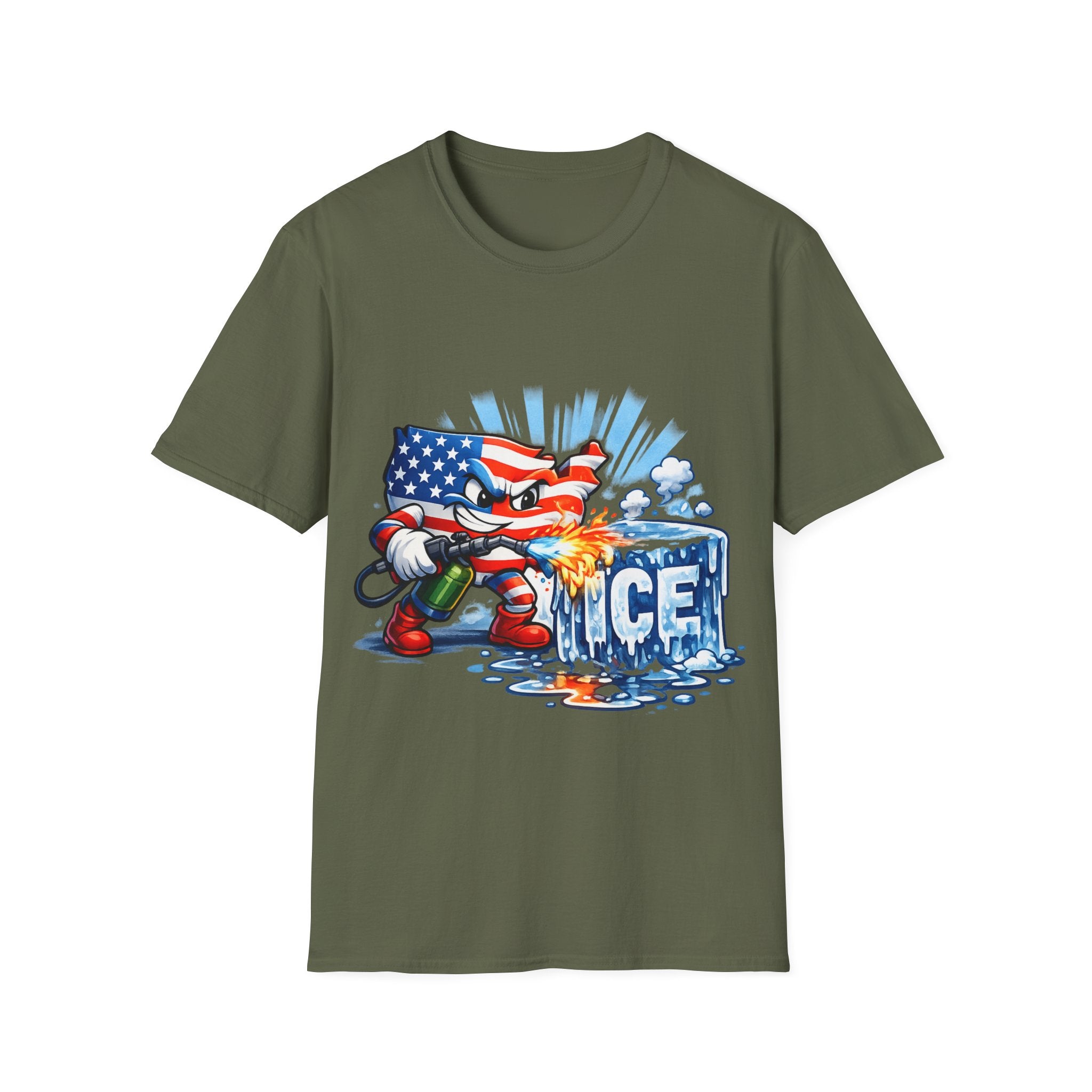 Patriotic Firefighter ICE Protest T-Shirt